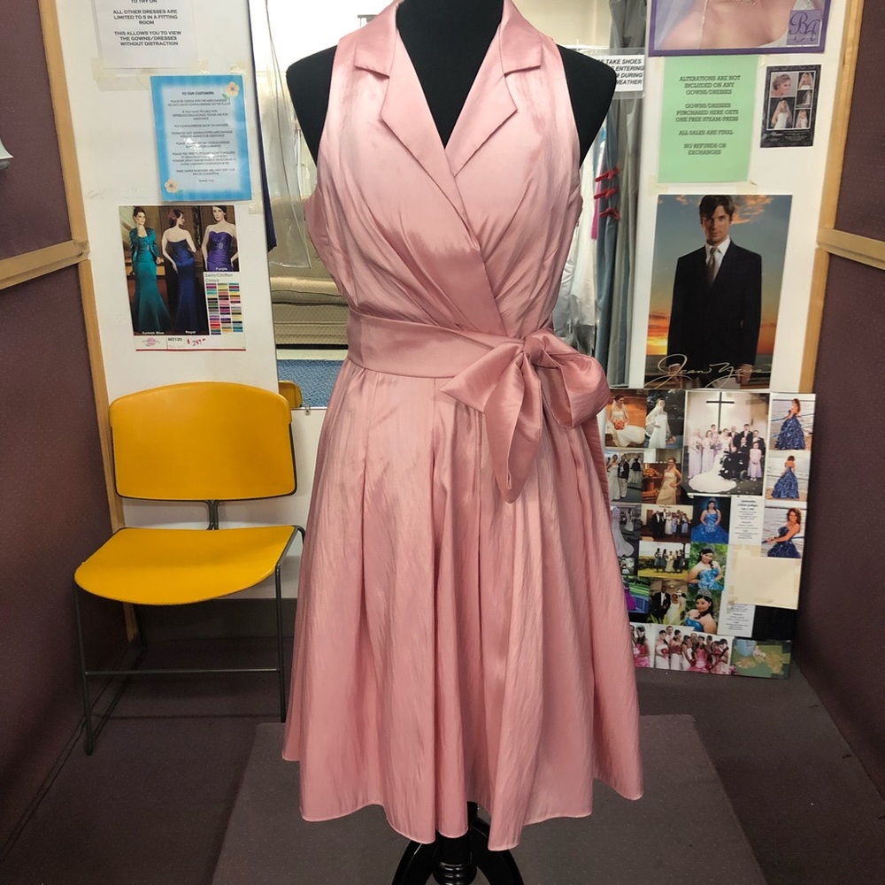 Soft pink notched collar dress 💕